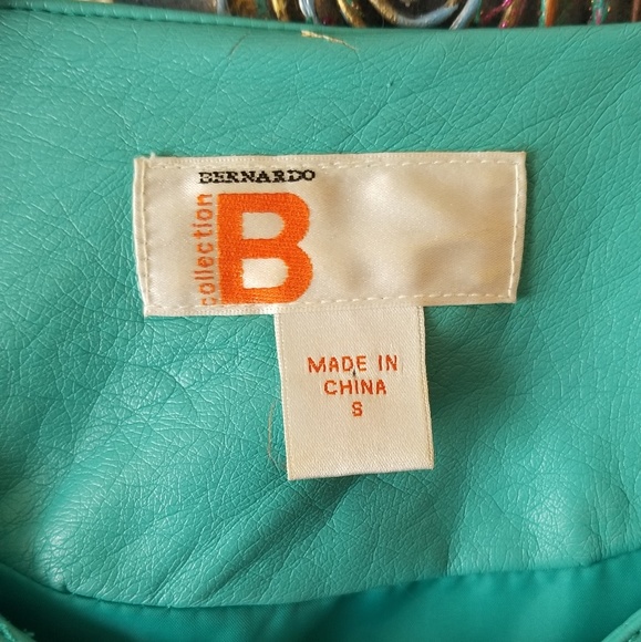 Turquoise Faux Leather Jacket - Picture 5 of 7